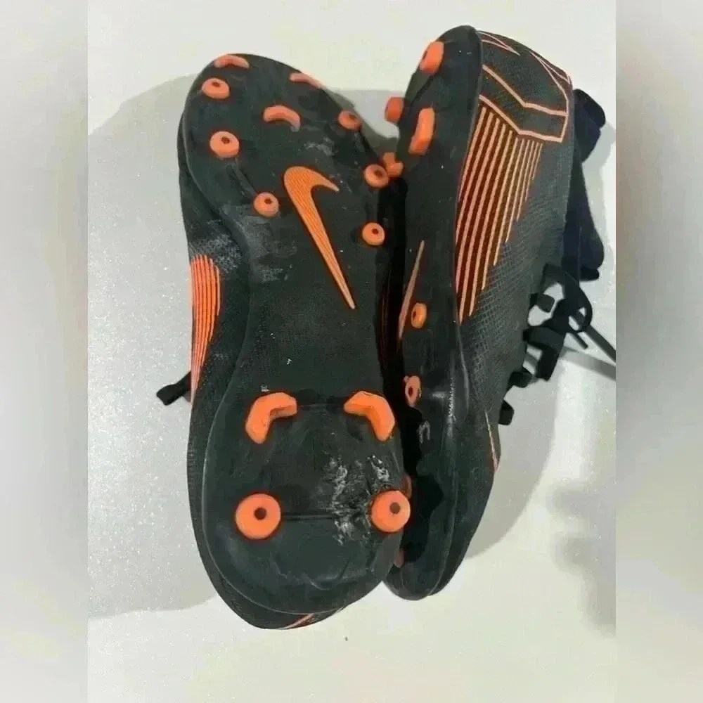 Nike Mercurial Fly Knit Soccer Cleats Black/Orange youth sport shoe football 6